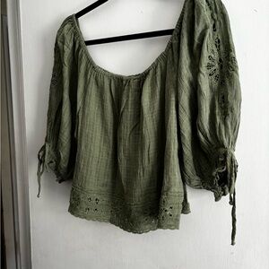 Army Green American Eagle Top